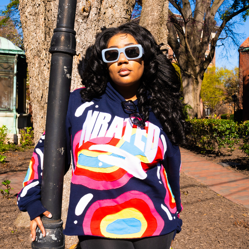 Navy Blue Nrated Hoodie